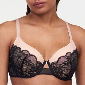 CHANTELLE Chantelle Lingerie Midnight Flowers underwire T-shirt bra 32D NWT